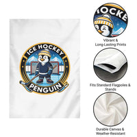 Funny Penguin Hockey Player Garden Flag Sports Fan Gift - Wonder Print Shop