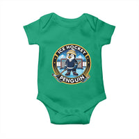 Funny Penguin Hockey Player Baby Onesie Sports Fan Gift - Wonder Print Shop