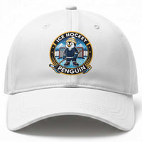 Funny Penguin Hockey Player Baseball Cap Sports Fan Gift