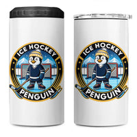 Funny Penguin Hockey Player 4 in 1 Can Cooler Tumbler Sports Fan Gift - Wonder Print Shop