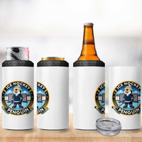 Funny Penguin Hockey Player 4 in 1 Can Cooler Tumbler Sports Fan Gift - Wonder Print Shop