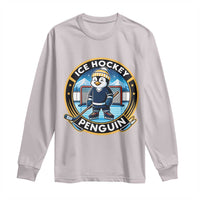 Funny Penguin Hockey Player Long Sleeve Shirt Sports Fan Gift - Wonder Print Shop
