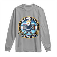 Funny Penguin Hockey Player Long Sleeve Shirt Sports Fan Gift - Wonder Print Shop