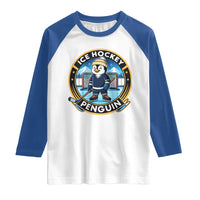 Funny Penguin Hockey Player Raglan Shirt Sports Fan Gift - Wonder Print Shop