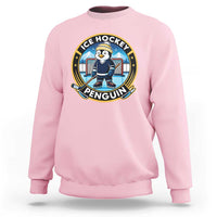 Funny Penguin Hockey Player Sweatshirt Sports Fan Gift - Wonder Print Shop
