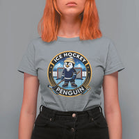 Funny Penguin Hockey Player T Shirt For Women Sports Fan Gift - Wonder Print Shop