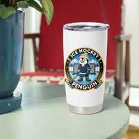 Funny Penguin Hockey Player Tumbler Cup Sports Fan Gift - Wonder Print Shop