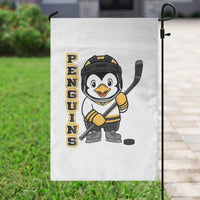 Funny Penguin Playing Ice Hockey Garden Flag Gift For Kids - Wonder Print Shop