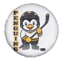 Funny Penguin Playing Ice Hockey Spare Tire Cover Gift For Kids - Wonder Print Shop