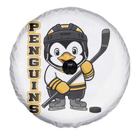 Funny Penguin Playing Ice Hockey Spare Tire Cover Gift For Kids - Wonder Print Shop