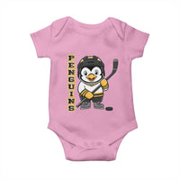 Funny Penguin Playing Ice Hockey Baby Onesie Gift For Kids - Wonder Print Shop