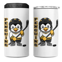 Funny Penguin Playing Ice Hockey 4 in 1 Can Cooler Tumbler Gift For Kids - Wonder Print Shop