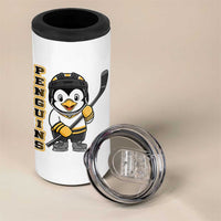 Funny Penguin Playing Ice Hockey 4 in 1 Can Cooler Tumbler Gift For Kids - Wonder Print Shop