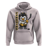 Funny Penguin Playing Ice Hockey Hoodie Gift For Kids - Wonder Print Shop