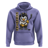 Funny Penguin Playing Ice Hockey Hoodie Gift For Kids - Wonder Print Shop