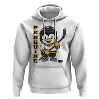 Funny Penguin Playing Ice Hockey Hoodie Gift For Kids - Wonder Print Shop