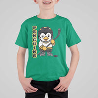 Funny Penguin Playing Ice Hockey T Shirt For Kid Gift For Kids - Wonder Print Shop
