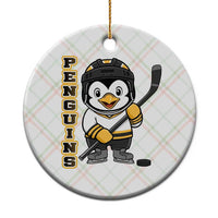 Funny Penguin Playing Ice Hockey Ceramic Ornament Gift For Kids - Wonder Print Shop