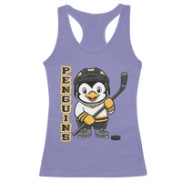 Funny Penguin Playing Ice Hockey Racerback Tank Top Gift For Kids - Wonder Print Shop