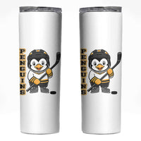 Funny Penguin Playing Ice Hockey Skinny Tumbler Gift For Kids - Wonder Print Shop