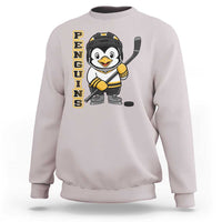 Funny Penguin Playing Ice Hockey Sweatshirt Gift For Kids - Wonder Print Shop