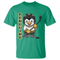 Funny Penguin Playing Ice Hockey T Shirt Gift For Kids - Wonder Print Shop