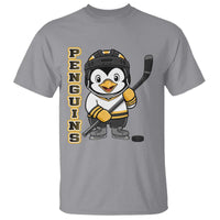 Funny Penguin Playing Ice Hockey T Shirt Gift For Kids - Wonder Print Shop