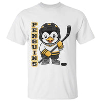 Funny Penguin Playing Ice Hockey T Shirt Gift For Kids - Wonder Print Shop