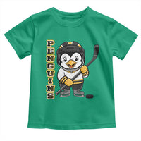 Funny Penguin Playing Ice Hockey Toddler T Shirt Gift For Kids - Wonder Print Shop