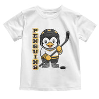 Funny Penguin Playing Ice Hockey Toddler T Shirt Gift For Kids - Wonder Print Shop