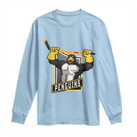 Funny Ice Hockey Player Gift Long Sleeve Shirt Penguin Power - Wonder Print Shop