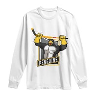 Funny Ice Hockey Player Gift Long Sleeve Shirt Penguin Power - Wonder Print Shop