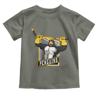 Funny Ice Hockey Player Gift Toddler T Shirt Penguin Power - Wonder Print Shop
