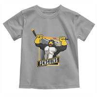 Funny Ice Hockey Player Gift Toddler T Shirt Penguin Power - Wonder Print Shop