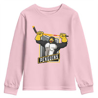 Funny Ice Hockey Player Gift Youth Sweatshirt Penguin Power - Wonder Print Shop