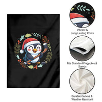 Cute Penguin Playing Ice Hockey Garden Flag Funny Christmas Gift - Wonder Print Shop