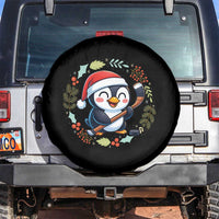 Cute Penguin Playing Ice Hockey Spare Tire Cover Funny Christmas Gift - Wonder Print Shop