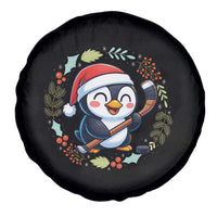 Cute Penguin Playing Ice Hockey Spare Tire Cover Funny Christmas Gift - Wonder Print Shop