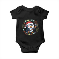 Cute Penguin Playing Ice Hockey Baby Onesie Funny Christmas Gift - Wonder Print Shop