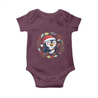 Cute Penguin Playing Ice Hockey Baby Onesie Funny Christmas Gift - Wonder Print Shop