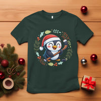 Cute Penguin Playing Ice Hockey T Shirt Funny Christmas Gift - Wonder Print Shop