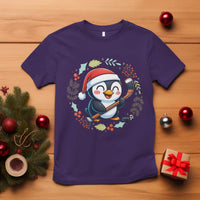 Cute Penguin Playing Ice Hockey T Shirt Funny Christmas Gift - Wonder Print Shop