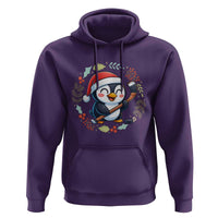 Cute Penguin Playing Ice Hockey Hoodie Funny Christmas Gift - Wonder Print Shop