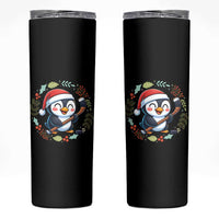 Cute Penguin Playing Ice Hockey Skinny Tumbler Funny Christmas Gift - Wonder Print Shop