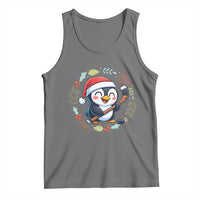 Cute Penguin Playing Ice Hockey Tank Top Funny Christmas Gift - Wonder Print Shop