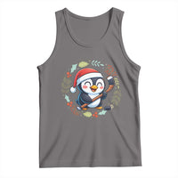 Cute Penguin Playing Ice Hockey Tank Top Funny Christmas Gift - Wonder Print Shop
