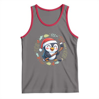 Cute Penguin Playing Ice Hockey Tank Top Funny Christmas Gift - Wonder Print Shop