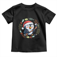 Cute Penguin Playing Ice Hockey Toddler T Shirt Funny Christmas Gift - Wonder Print Shop