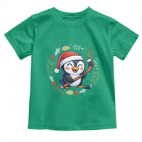 Cute Penguin Playing Ice Hockey Toddler T Shirt Funny Christmas Gift - Wonder Print Shop