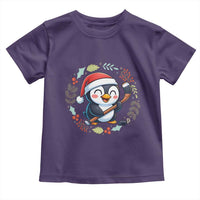 Cute Penguin Playing Ice Hockey Toddler T Shirt Funny Christmas Gift - Wonder Print Shop